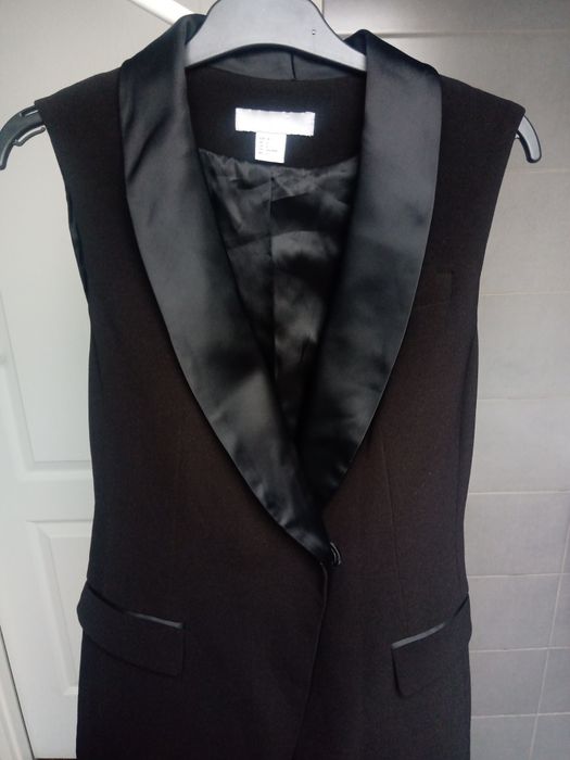 Czarna Kamizelka marynarkowa surdut frak