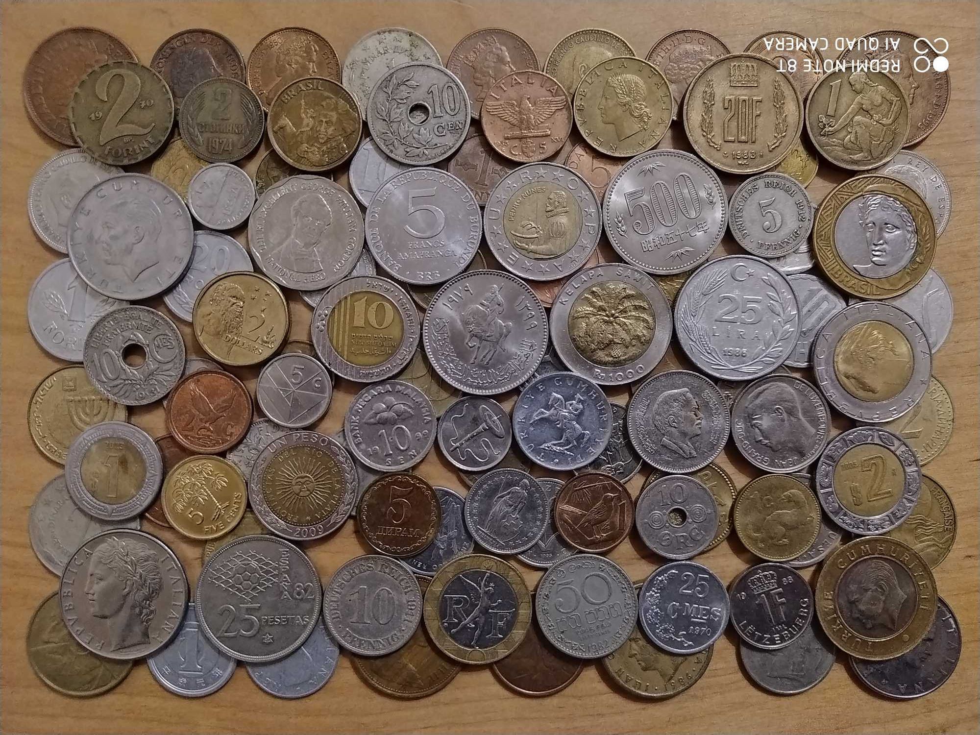 Монети світу всі континенти 100 шт без повторів №3