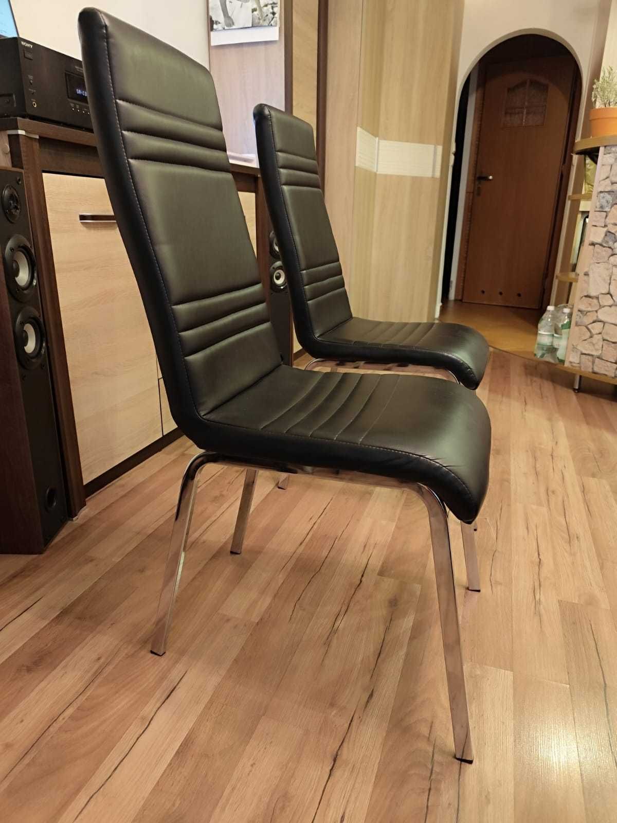 Eleganckie tapicerowane krzesła z ekoskóry - Agata Meble - 2 sztuki