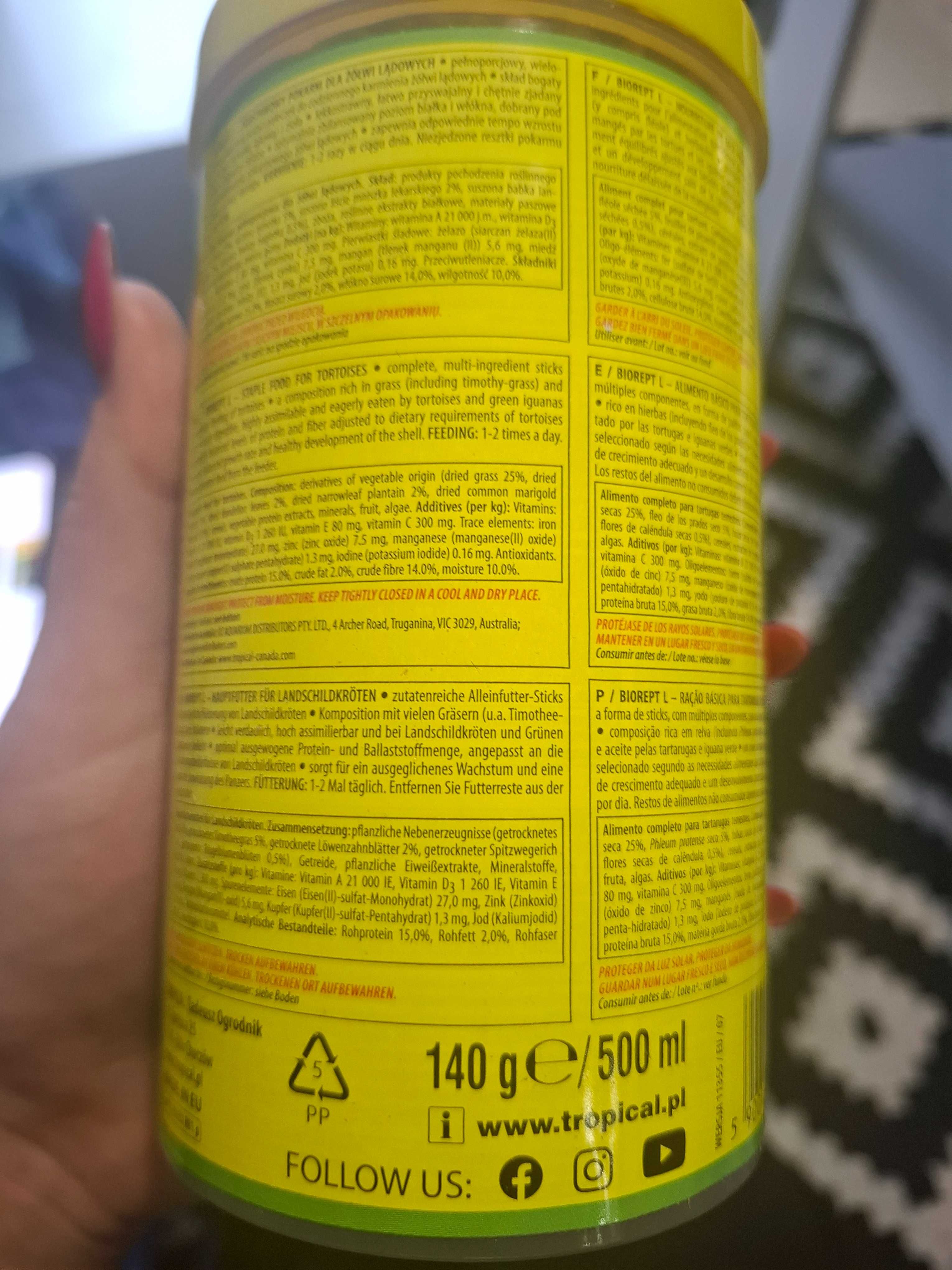 Tropical biorept L 500ml nowe