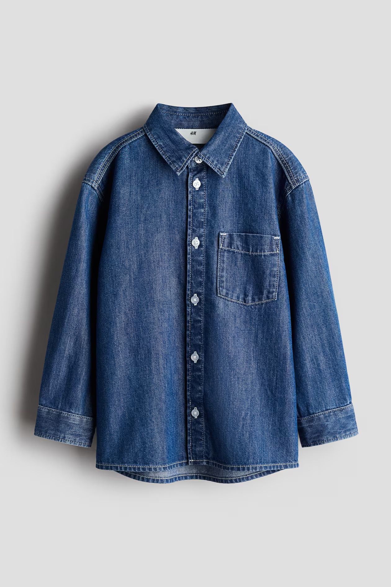 Джинсовая рубашка H&M размер 8-9Y рост 134