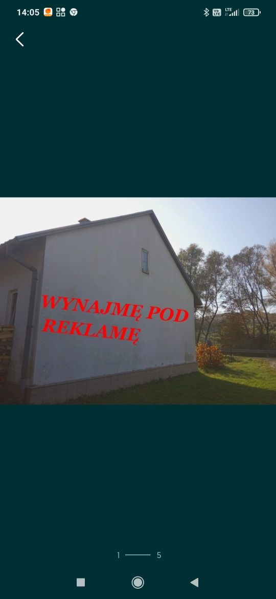 REKLAMA POWIERZCHNIA WYNAJEM Wynajmę ścianę pod reklamę