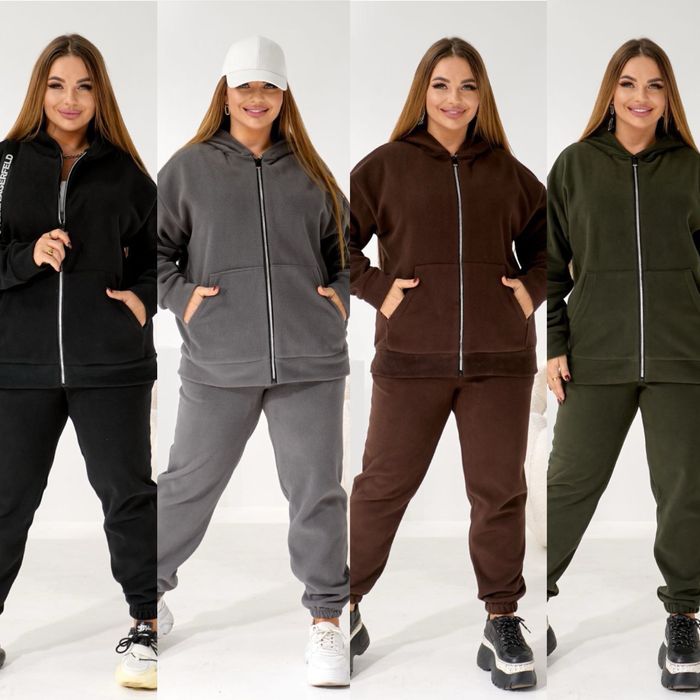 Жіночий спортивний костюм двосторонній фліс  48-50 52-54 56-58