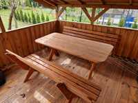 Meble ogrodowe - 2 ławki i stół