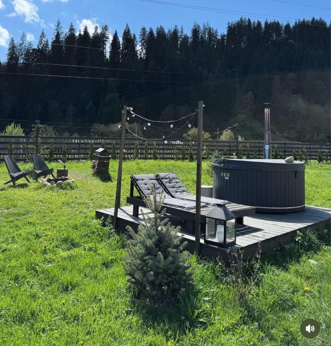 Оренда будинку з чаном в Карпатах | Оренда будинку біля річки