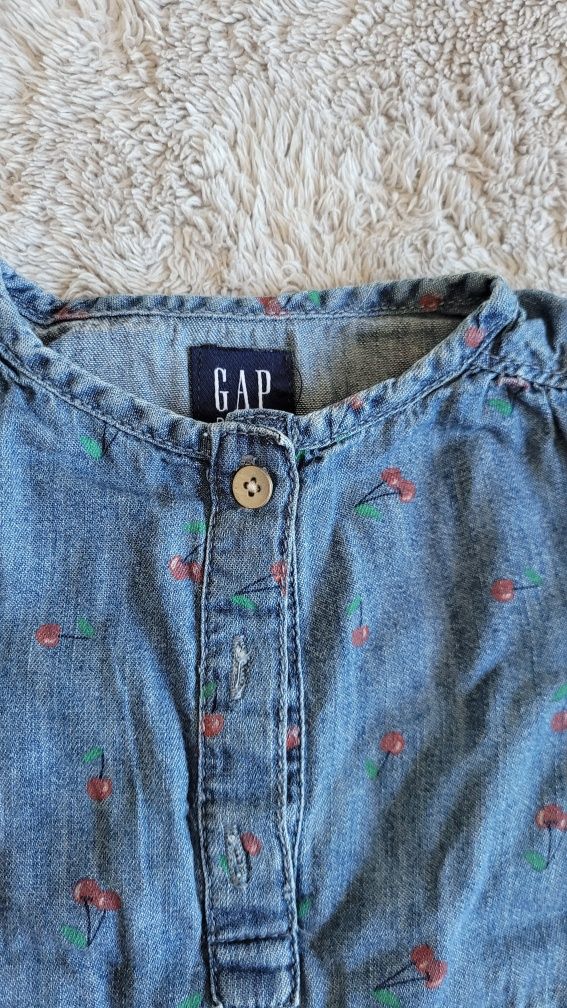 Rampers / kombinezon jeansowych dla dziewczynki GAP rozmiar 68