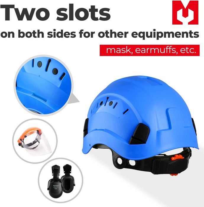 Kask ochronny, hełm ochronny EN397 z okularami przeciwmgłowymi 53–63cm