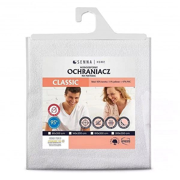 Ochraniacz 90x200 na materac łóżko ochronny CLASSIC BIAŁY
