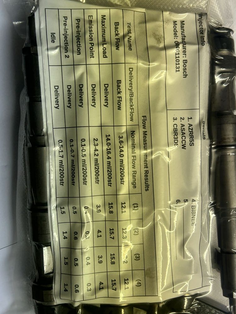 Wtryskiwacze bmw e60 e61 530d 218km euro 3 e65 730d 218km GWARANCJA