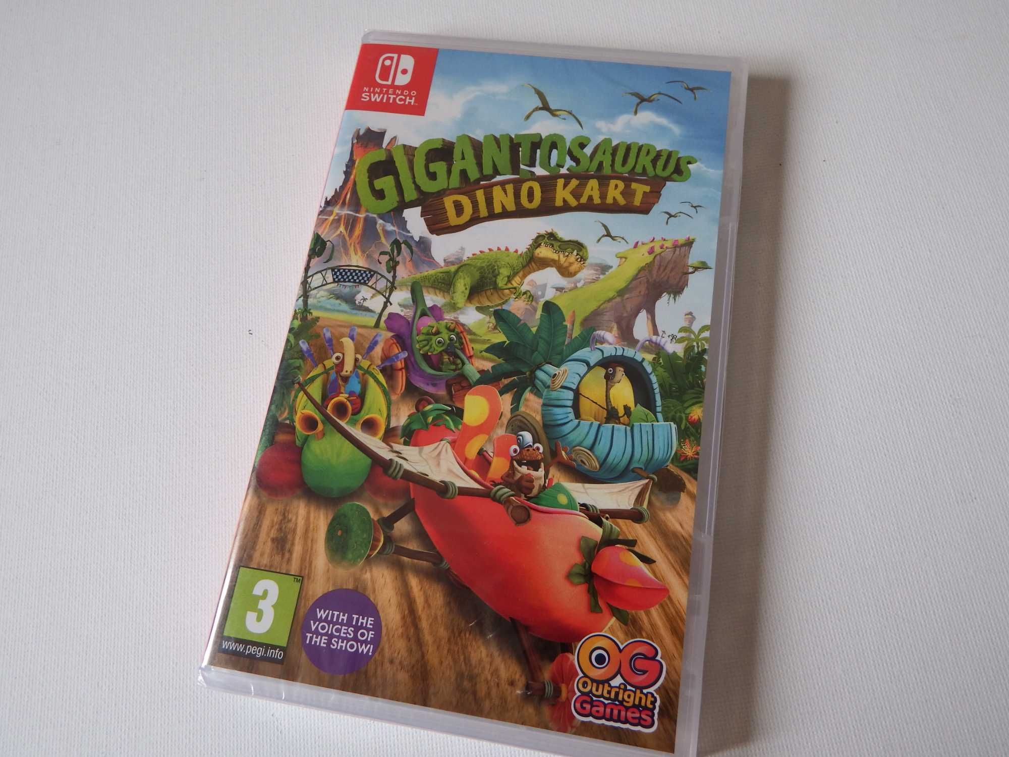GRA Switch DLA DZIECI Gigantosaurus Dino Kart szalone wyścigi 4 graczy