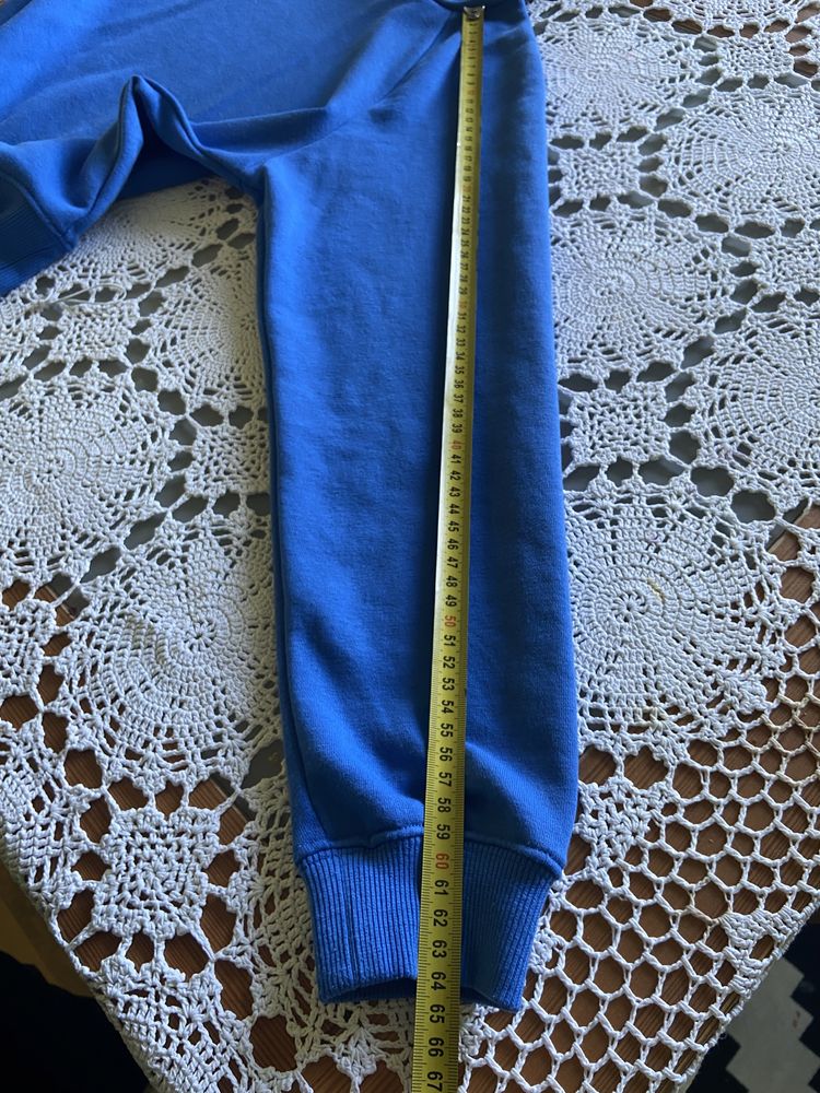Cropp top crop niebieska letnia bluza  z kapturem hoodie  34 36 xs s m