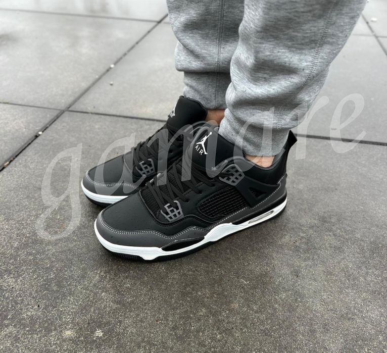 Air Jordan 4 czarno białe sneakersy Men sportowe klasyczne 45