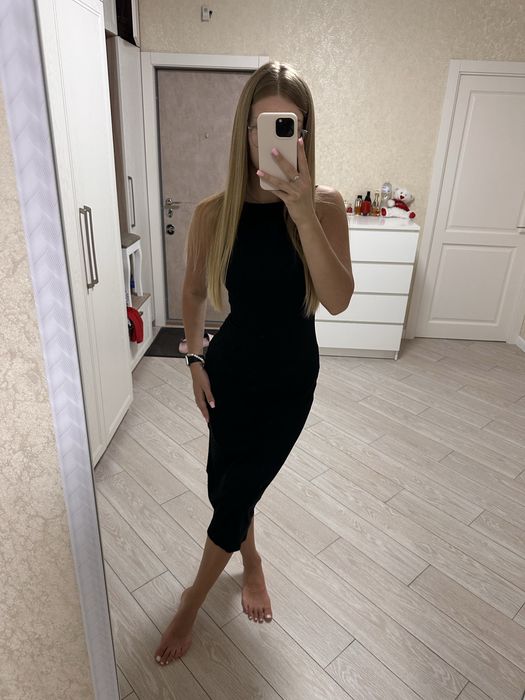сукня чорна приталена h&m s