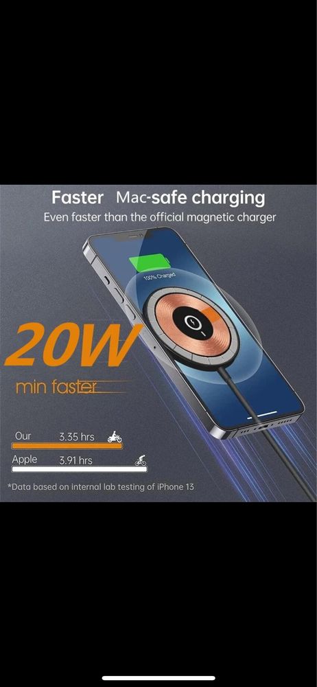 Беспроводная магнитная зарядка с MagSafe полупрозрачная для iPhone