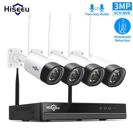 Sistema Vídeo Vigilância WIFI Profissional 4 Cameras Exterior 3MP