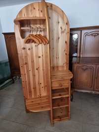 Garderoba drewniana sosna półka szafka wieszak