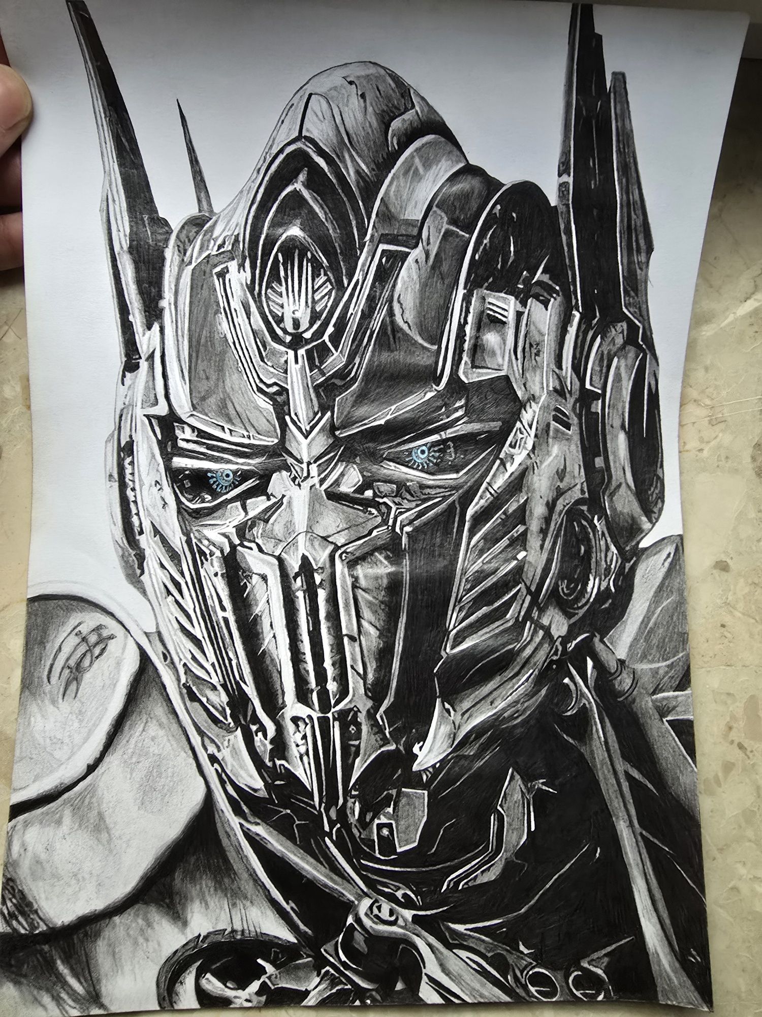 Transformers Optimus Prime Rysunek wykonany ołówkiem A4