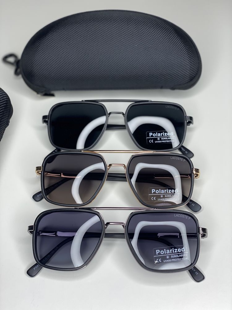 Сонцезахисні окуляри LACOSTE Polarized чорні поляризовані Чоловічі