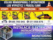 Instalacje: elektryk, hydraulik, monitoring, alarm, sięć LAN, internet