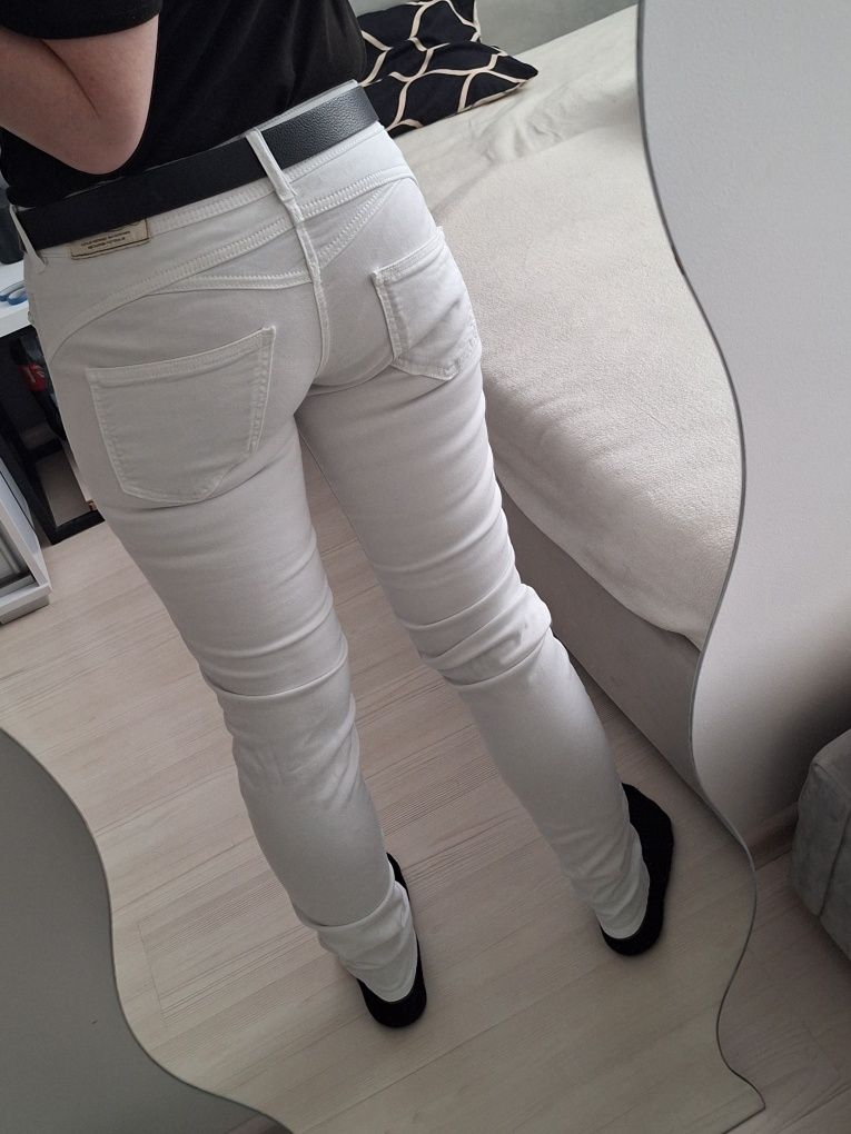 Spodnie damskie jeansowe białe xs 34