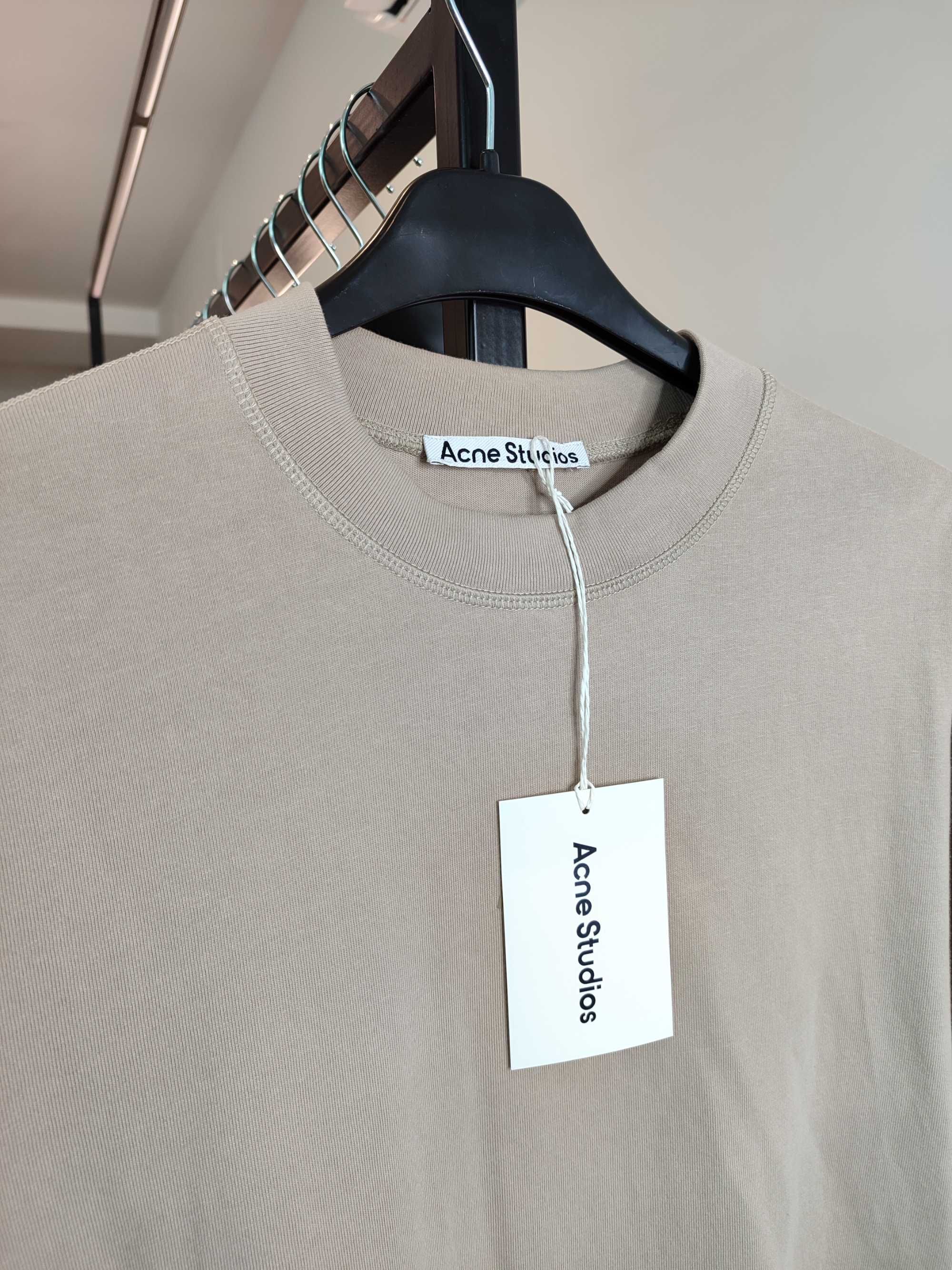 Лонгслів Acne Studios Erwin Long Sleeve Stamp Tee Oyster