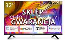 Nowy CHIQ 32 cale GoogleTV DVB-T2 Smart WiFi L32H7G GW24M telewizor