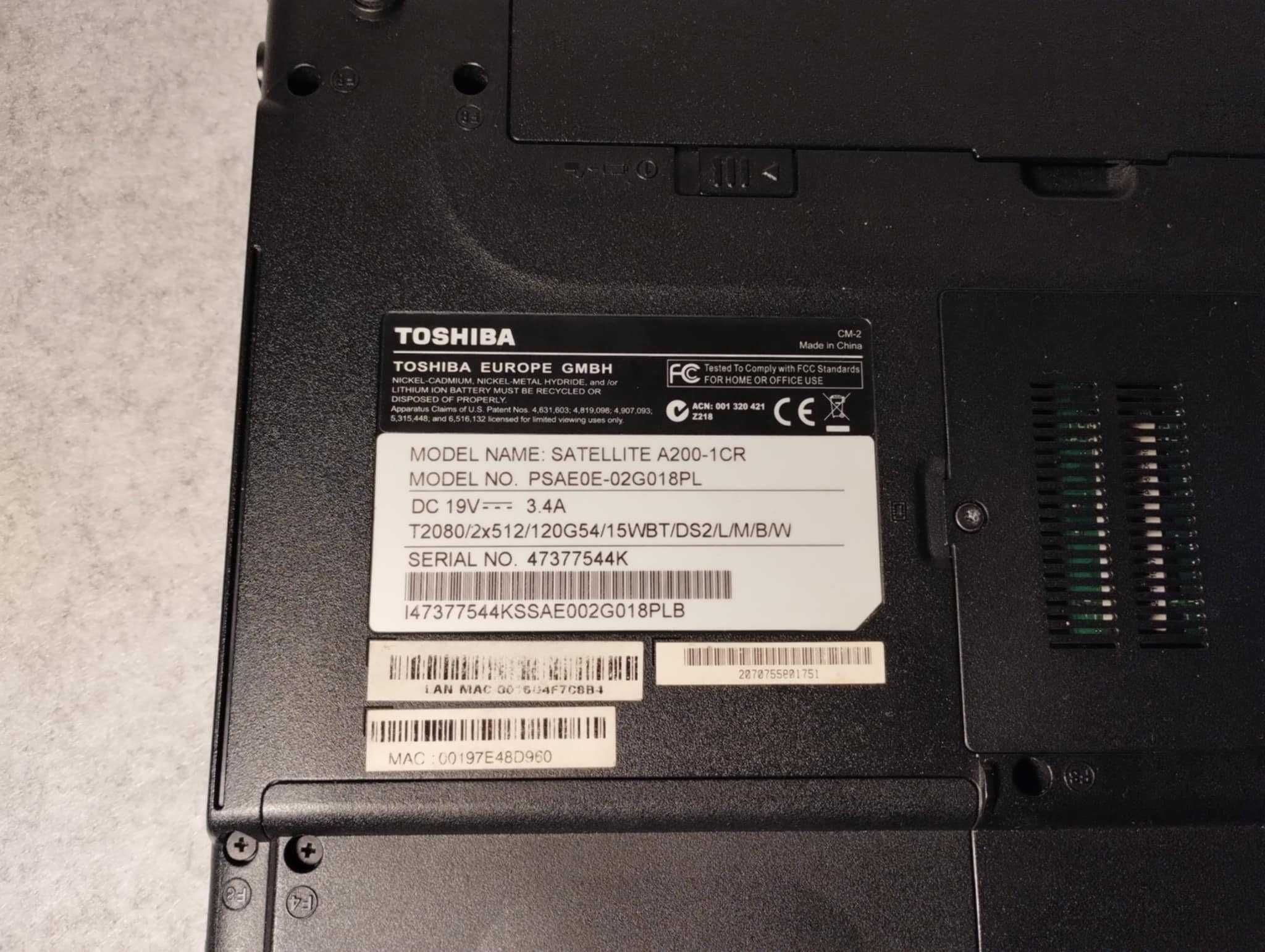 Laptop Toshiba Satellite A200 1-CR