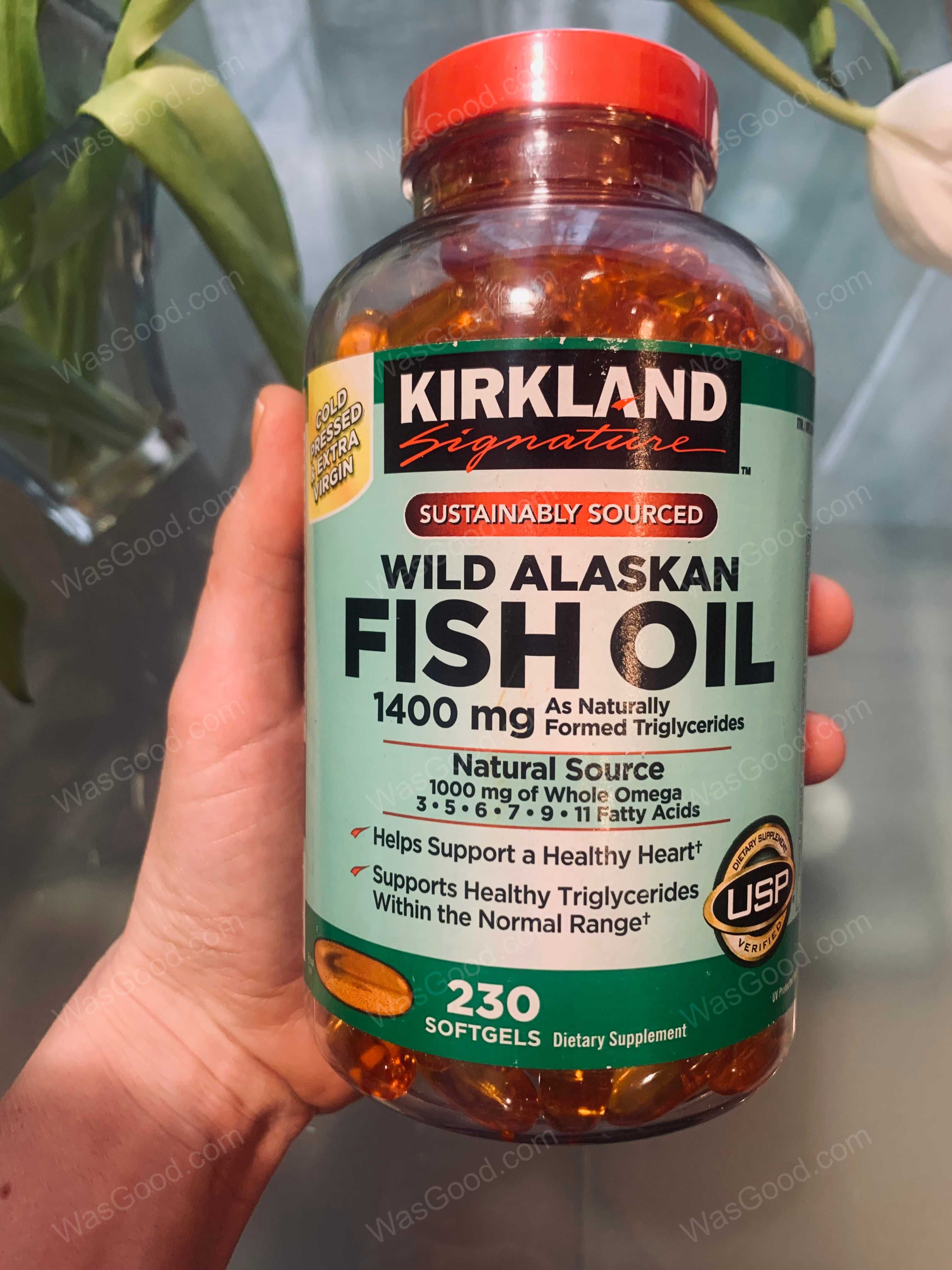 Риб'ячий жир Kirkland Wild Alaskan Fish Oil 1400mg, 230 капсул США