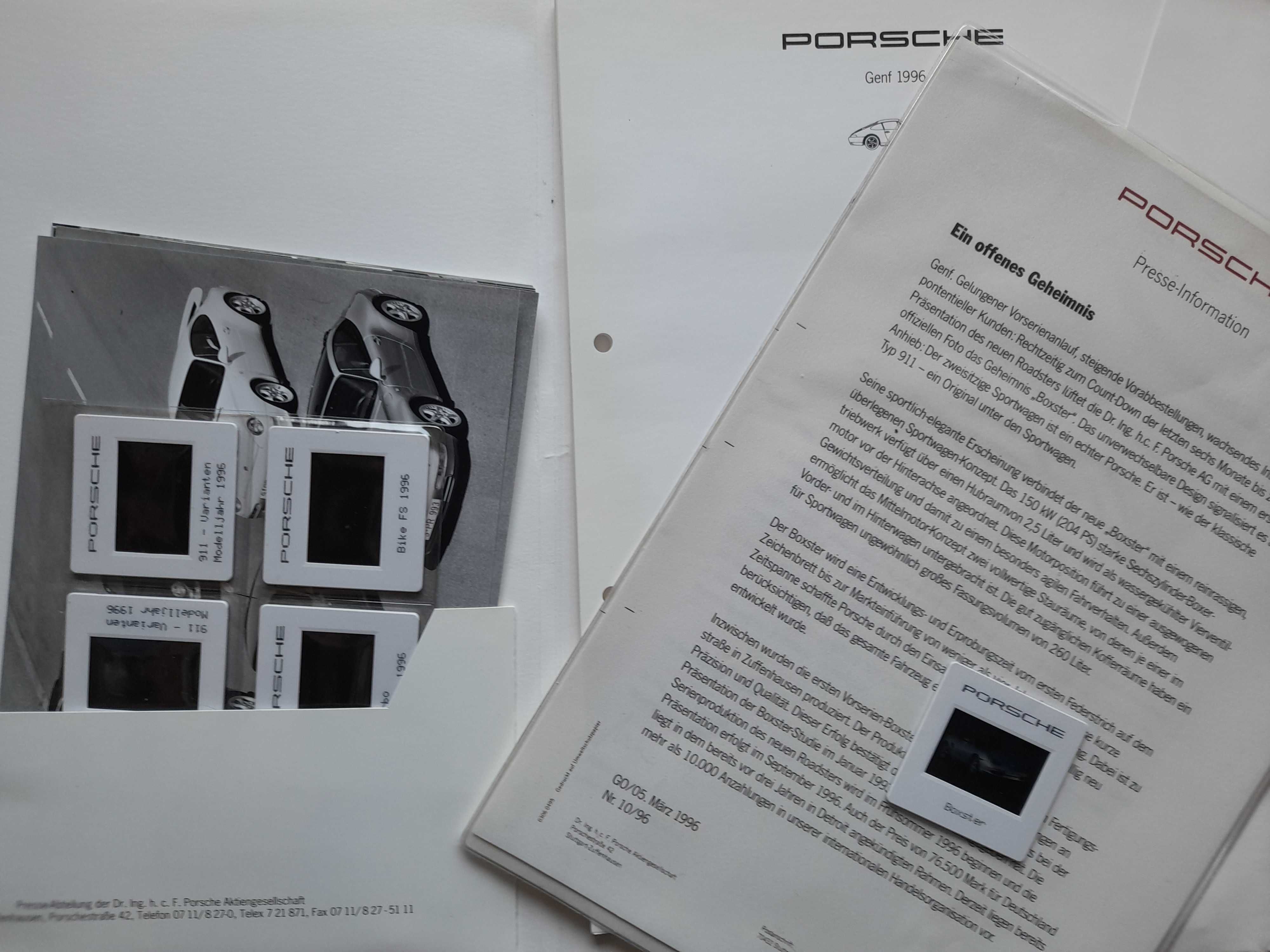 PORSCHE 911, Carrera, Targa, Cabriolet prospekt press kit Genewa 1996