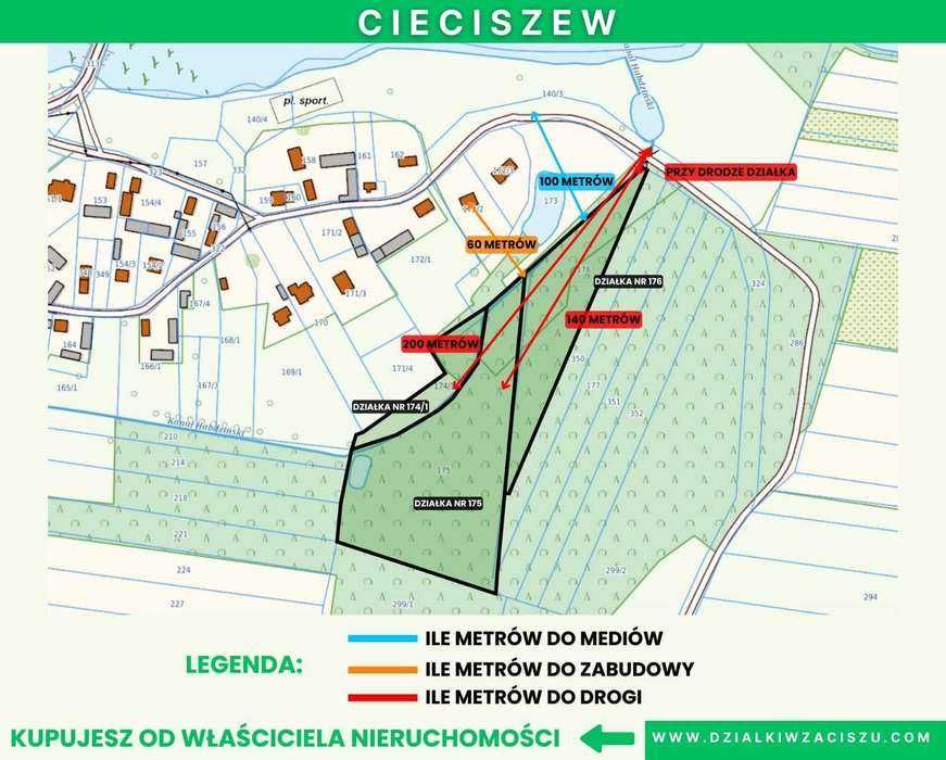 Działka inwestycyjna 2937 m², blisko natury, 30 minut od Warszawy