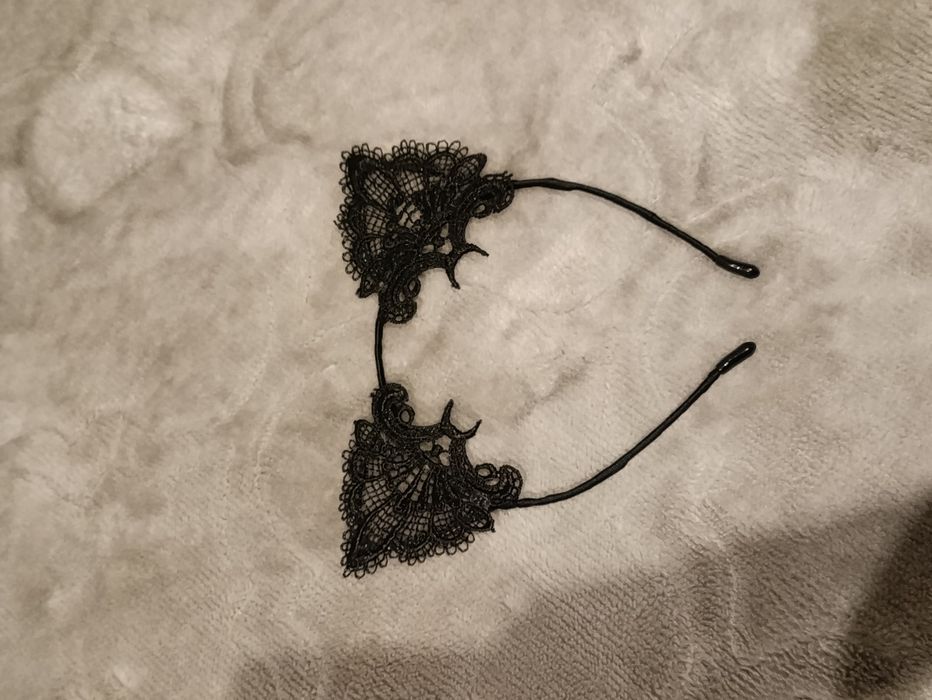 Opaska czarna na głowę uszy kota