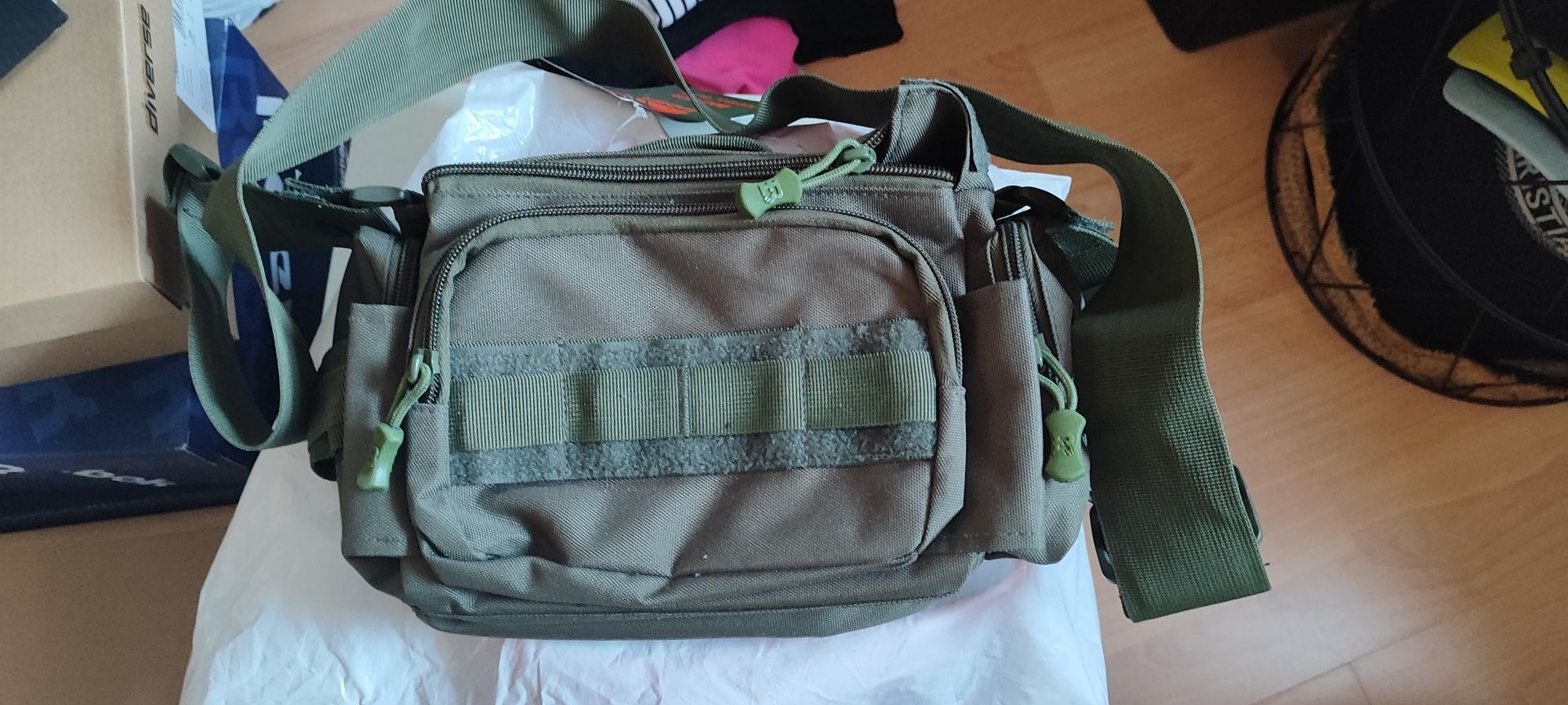 Hit torba męska militarna wojsko survival zielona  torebka przez ramię