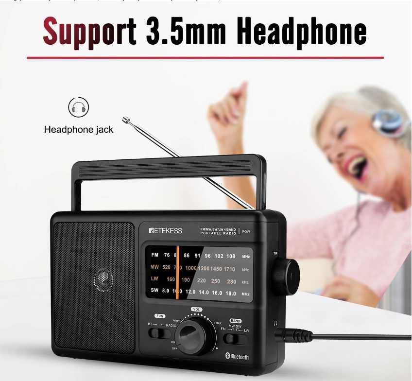 Retekess TR626 radio FM MW SW LW Bluetooth