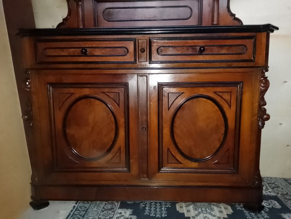Piękna komoda z nadstawką orzechowa antyk secesja