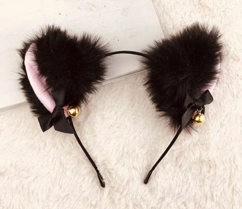 Чорний набір котика маска вушка хвіст лапки кота квадробінг гольфи вуш