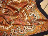 Jedwabna elegancka apaszka fular plastron OKAZJA paisley