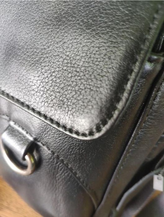 Кожаная Барсетка - Сумка мужская. Черная