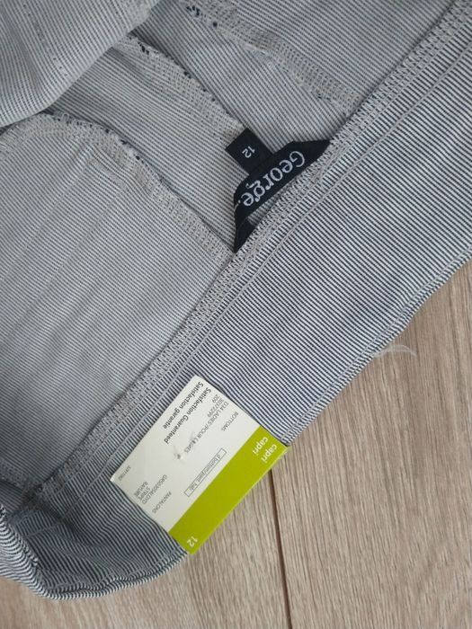 George spodnie w paski eleganckie wysoki stan M 38 szare proste