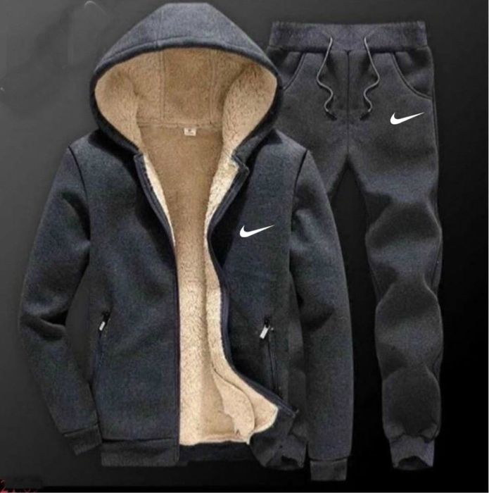 Мужской зимний костюм на меху NIKE трехнитка на флисе кофта и штаны