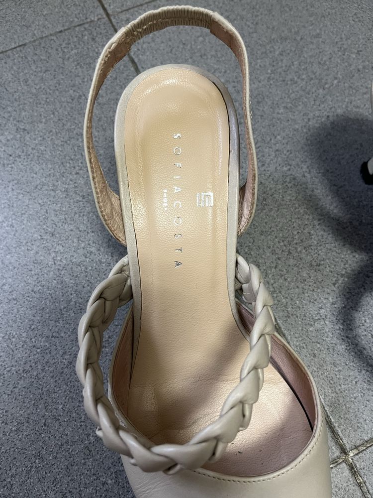 Sapatos mules Sofia Costa,como novas,tacão médio,tamanho 37,20€