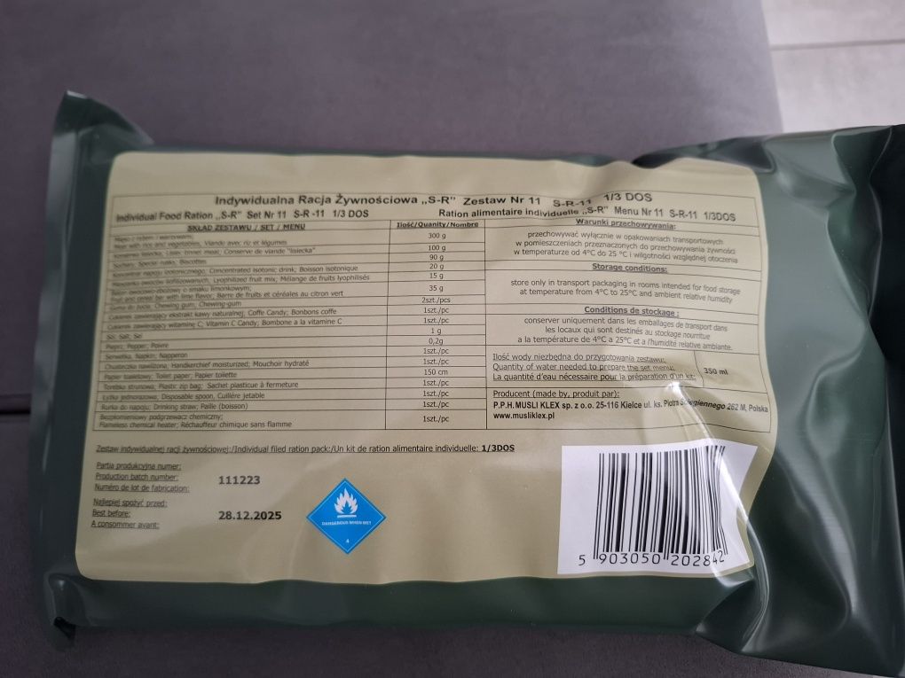 3 sztuki Racja żywnościowa mała S-R-11