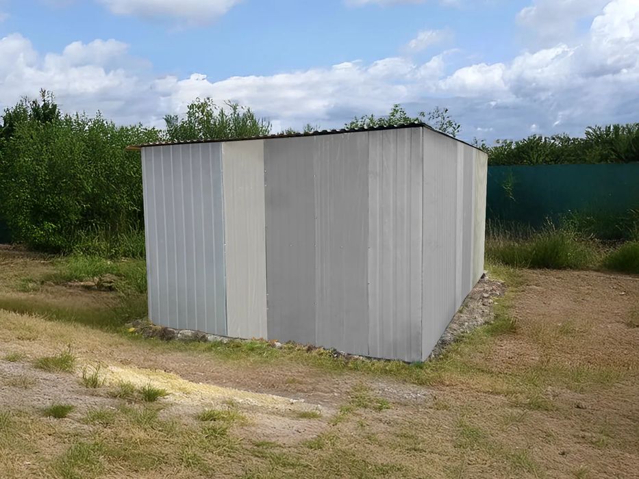 Garaż blaszany jednostanowiskowy 3x5m II gatunek - Dach jednospadowy,