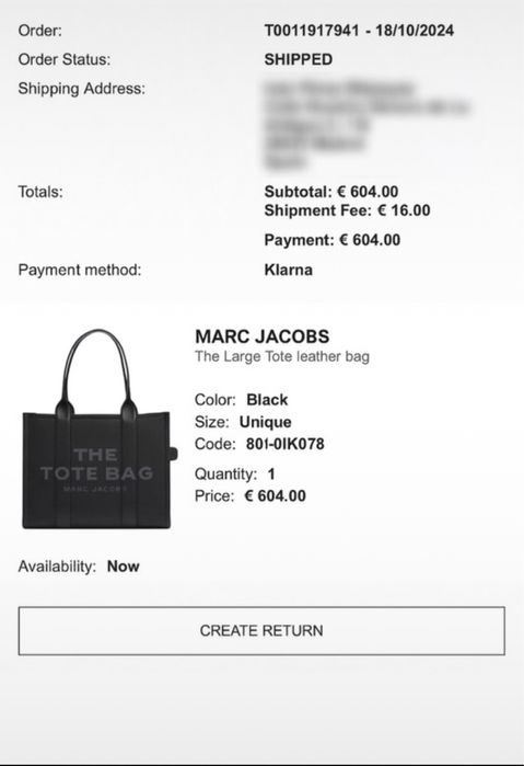 Marc jacobs the large tote leather bag