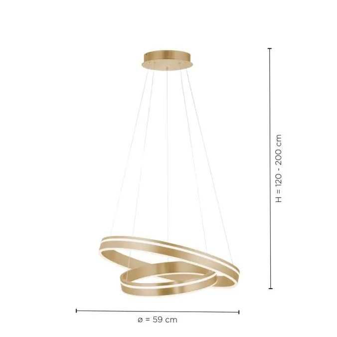 Lampa LED zwis ringi złota pilot żyrandol q-vito OKAZJA PILOT