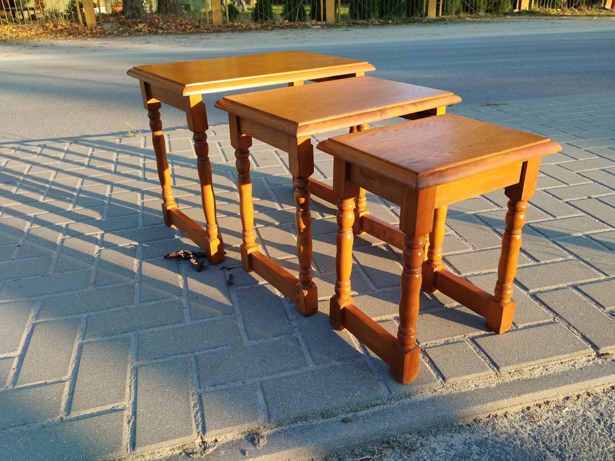 Trojaki drewniane  stoliki drewniane 3 w 1