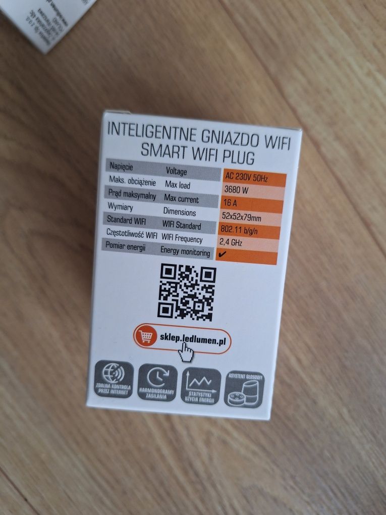 Inteligentne gniazdko Ledlumen wifi SP-02 16A Tuya SmartLife