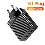 Szybka ładowarka USB 5-portowa PD Typ C czarna.