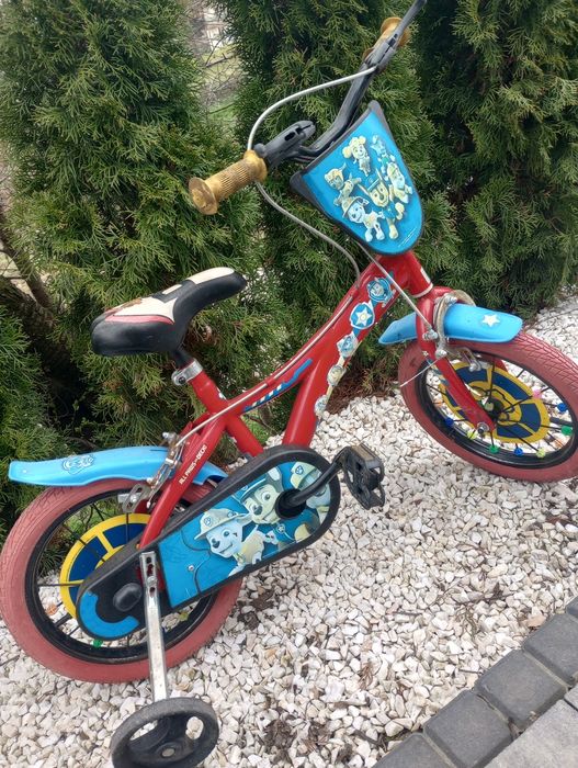 Rower rowerek dla chłopca z podpurakmi koła 14'cali  Psi patrol