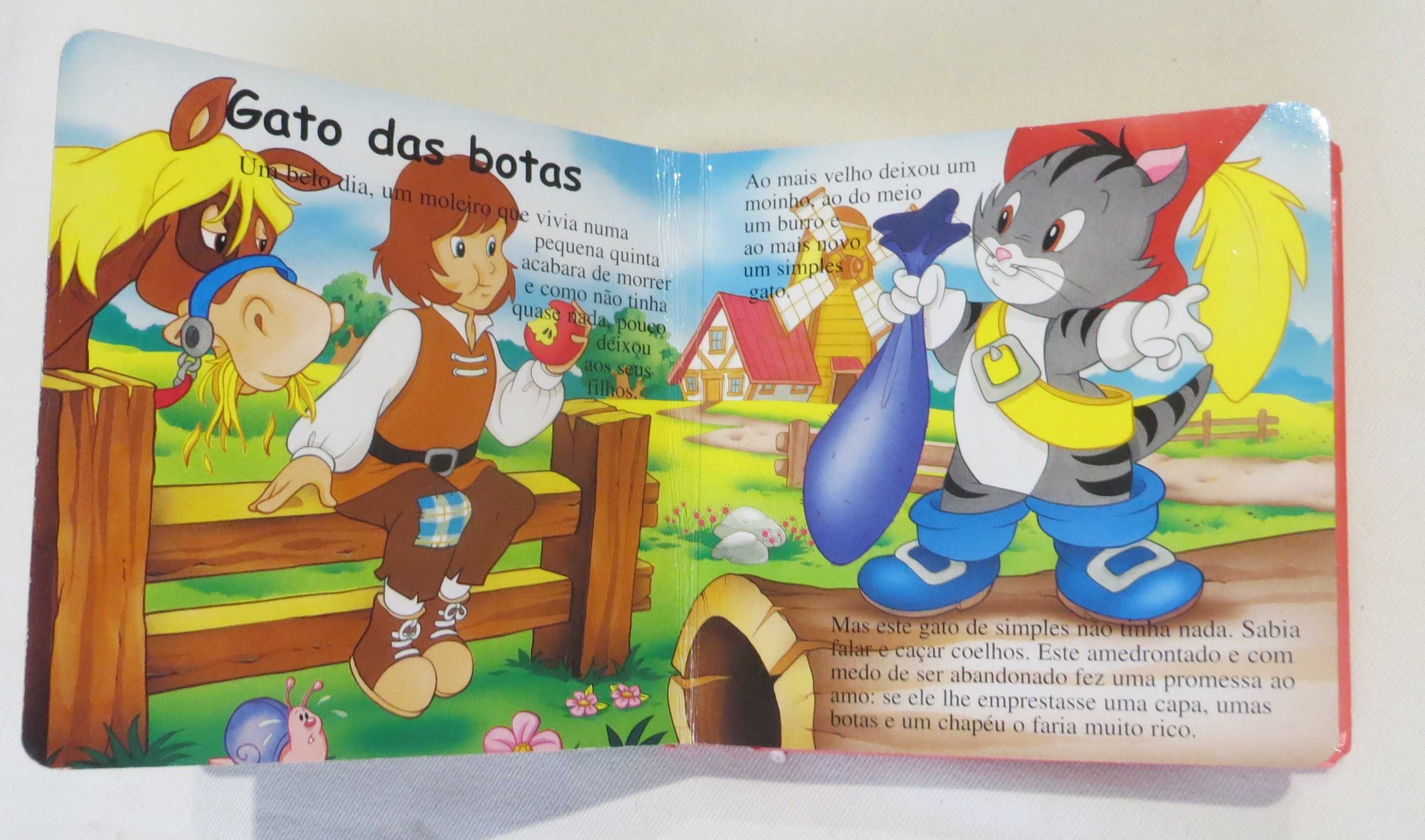 Livro infantil, ilustrado Pinóquio e Gato das Botas