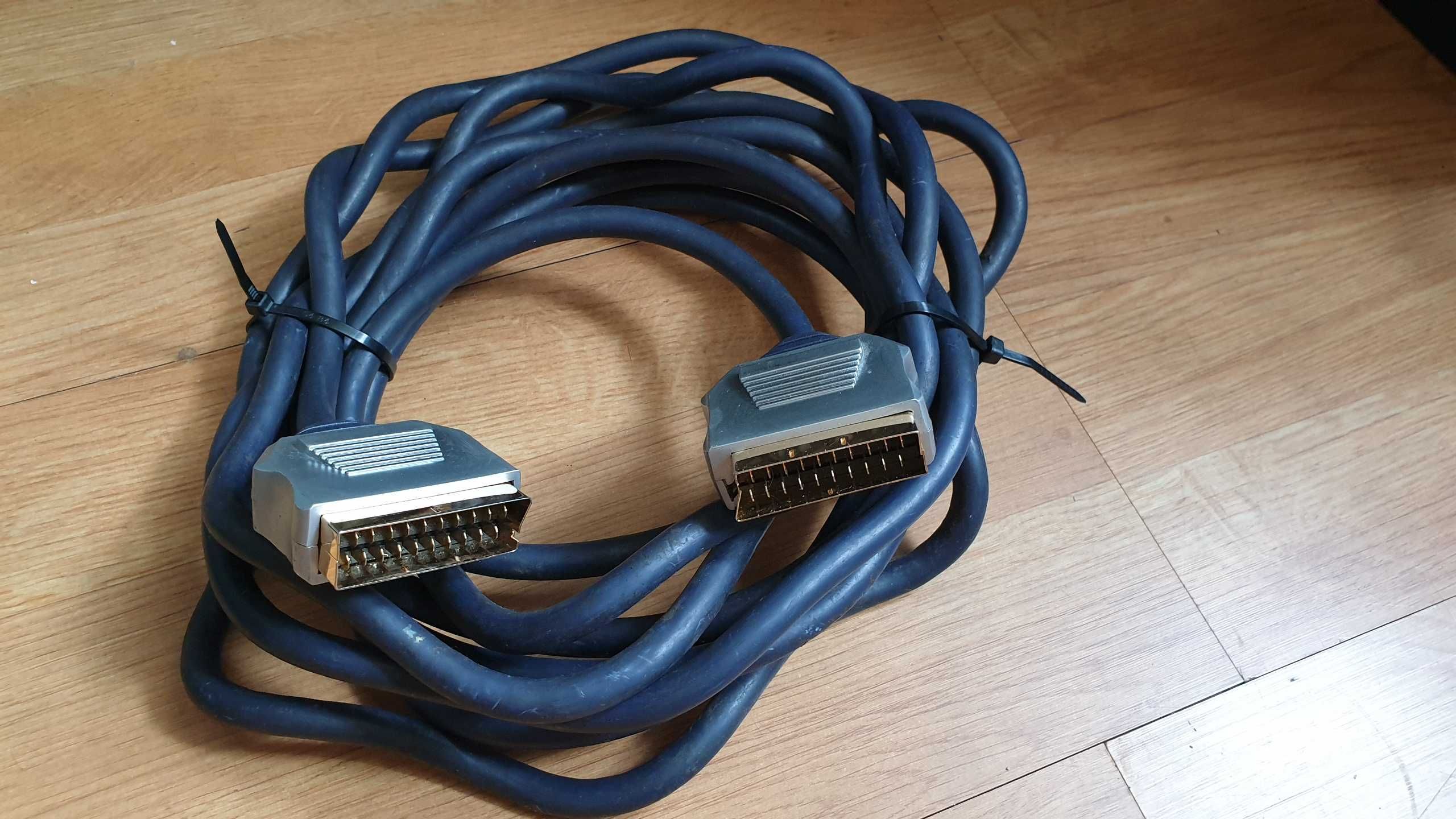 Kabel scart POZŁACANE WTYKI ! 5M Długości !